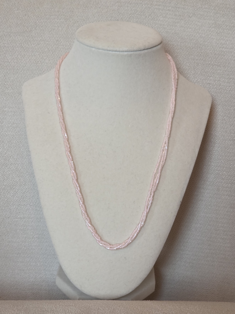 Nolan Miller Pink Beaded Necklace Multi Strand Seed Bead Blush - Picture 4 of 9